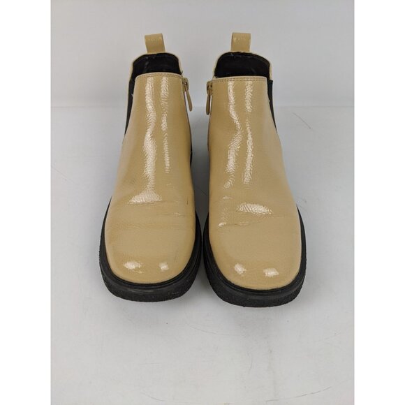 Franco Sarto Jellisa 8M Preowned Cream Beige Ankle Boot Flats Round Toe Women - Picture 2 of 10